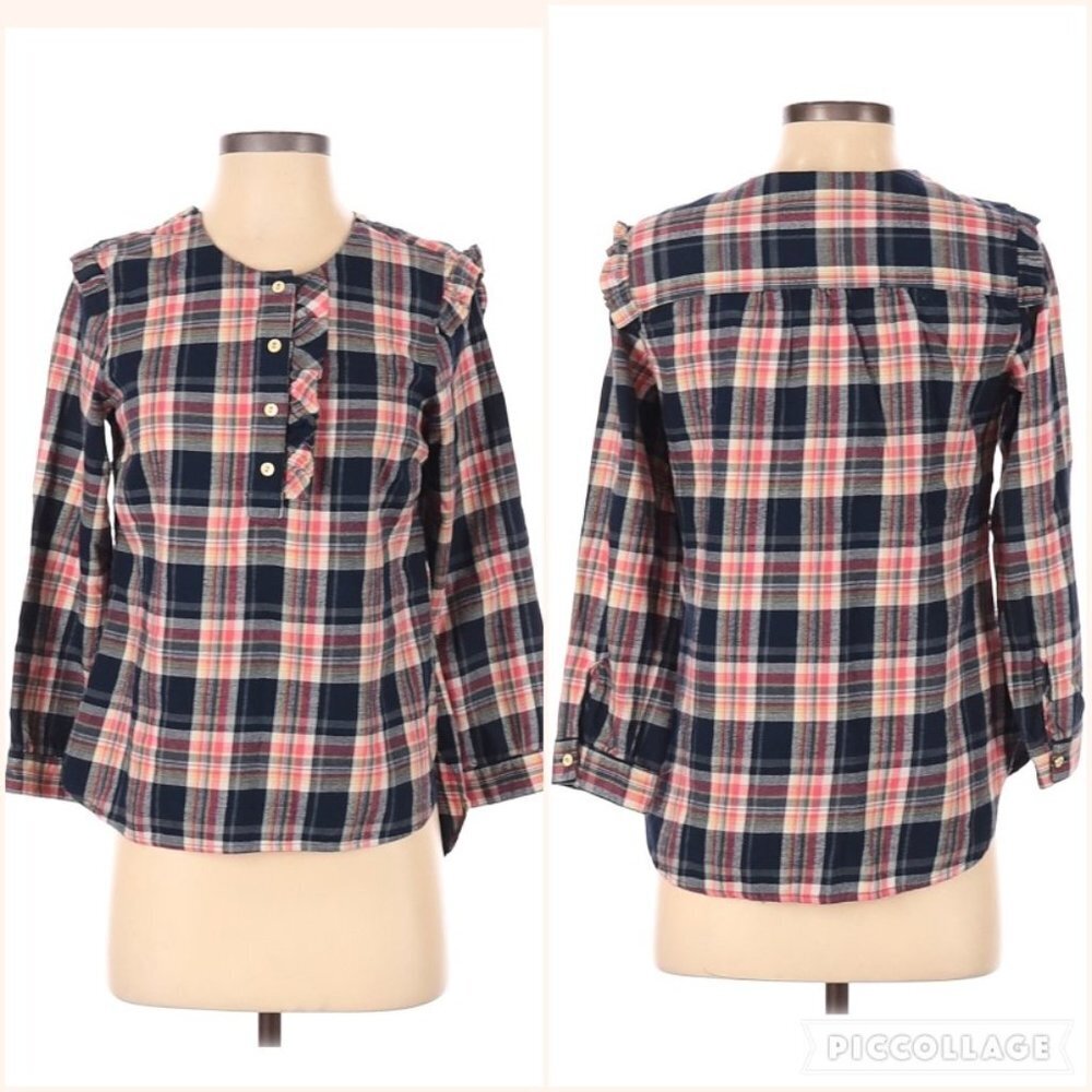 Isabella Sinclair Plaid Button-Down Shirt XS